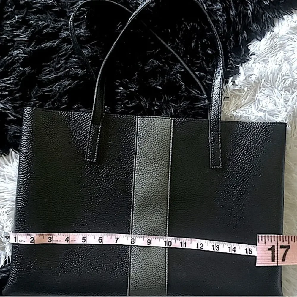 Vince Camuto Bags l Black Leather Open Tote l Double-Handle l Medium l EUC
